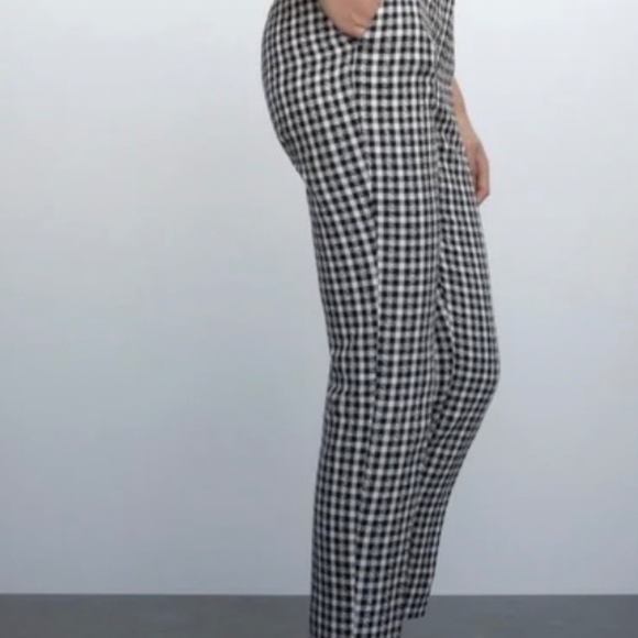 Zara black & white plaid pants size s. - Picture 2 of 9